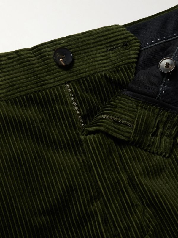 Slim-Fit Straight-Leg Cotton and Cashmere-Blend Corduroy Tuxedo Trousers - E1 Slim-Fit Straight-Leg Cotton and Cashmere-Blend Corduroy Tuxedo Trousers - E1
