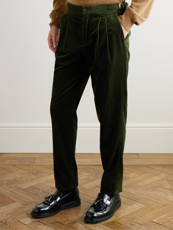 Slim-Fit Straight-Leg Cotton and Cashmere-Blend Corduroy Tuxedo Trousers - FR Slim-Fit Straight-Leg Cotton and Cashmere-Blend Corduroy Tuxedo Trousers - FR