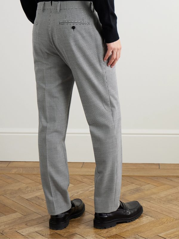 Slim-Fit Straight-Leg Puppytooth Twill Suit Trousers - BK Slim-Fit Straight-Leg Puppytooth Twill Suit Trousers - BK