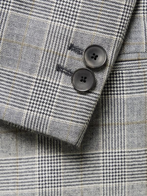 Slim-Fit Double-Breasted Prince of Wales Checked Wool-Flannel Suit Jacket - CU Slim-Fit Double-Breasted Prince of Wales Checked Wool-Flannel Suit Jacket - CU