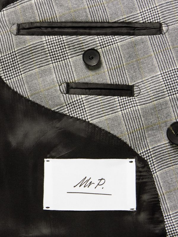 Slim-Fit Double-Breasted Prince of Wales Checked Wool-Flannel Suit Jacket - E1 Slim-Fit Double-Breasted Prince of Wales Checked Wool-Flannel Suit Jacket - E1