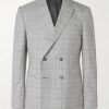 Slim-Fit Double-Breasted Prince of Wales Checked Wool-Flannel Suit Jacket Slim-Fit Double-Breasted Prince of Wales Checked Wool-Flannel Suit Jacket