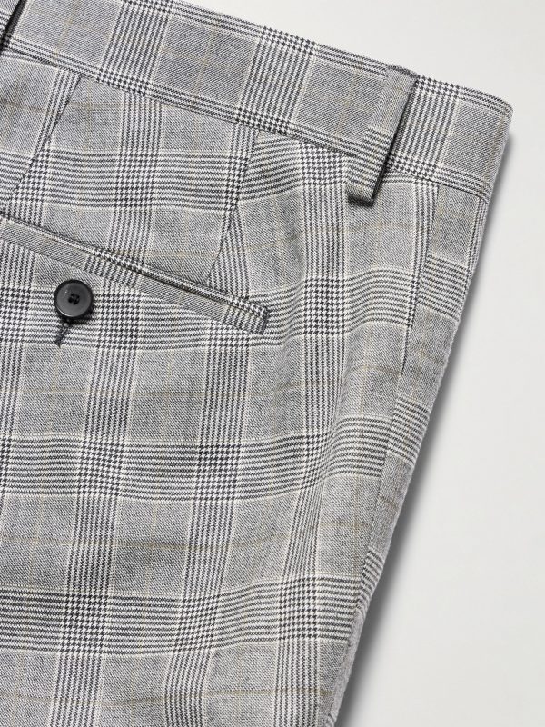 Slim-Fit Prince of Wales Checked Wool-Flannel Suit Trousers - CU Slim-Fit Prince of Wales Checked Wool-Flannel Suit Trousers - CU