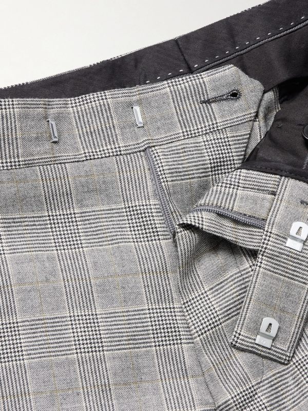 Slim-Fit Prince of Wales Checked Wool-Flannel Suit Trousers - E1 Slim-Fit Prince of Wales Checked Wool-Flannel Suit Trousers - E1