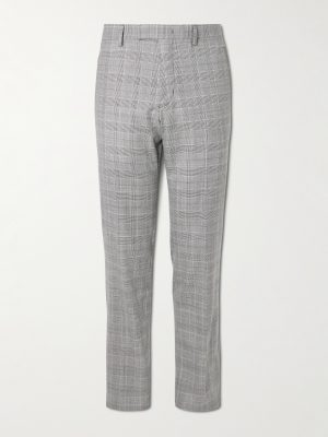Slim-Fit Prince of Wales Checked Wool-Flannel Suit Trousers Slim-Fit Prince of Wales Checked Wool-Flannel Suit Trousers