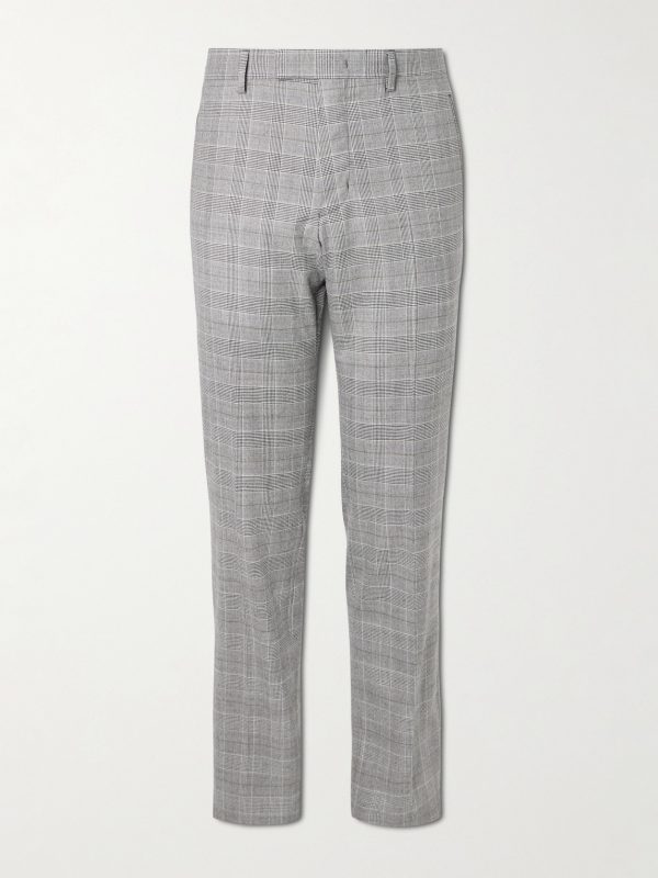 Slim-Fit Prince of Wales Checked Wool-Flannel Suit Trousers Slim-Fit Prince of Wales Checked Wool-Flannel Suit Trousers
