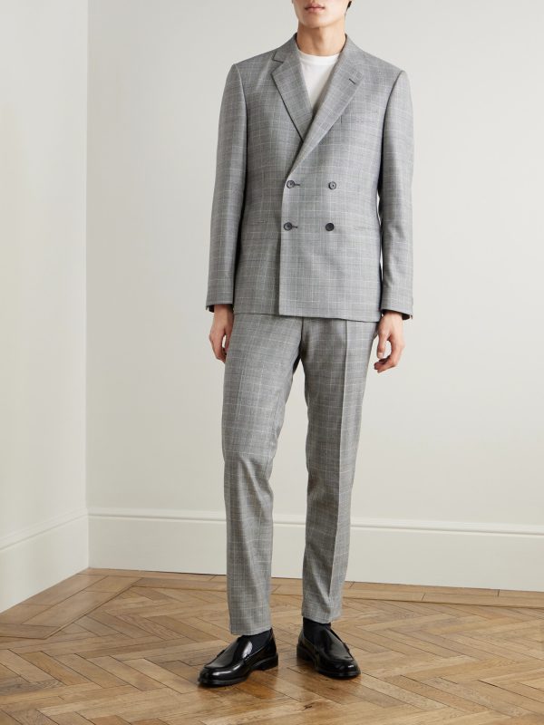 Slim-Fit Prince of Wales Checked Wool-Flannel Suit Trousers - OU Slim-Fit Prince of Wales Checked Wool-Flannel Suit Trousers - OU
