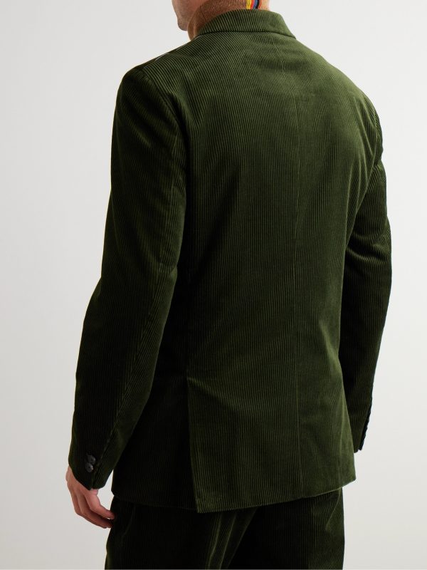 Slim-Fit Double-Breasted Cotton and Cashmere-Blend Corduroy Tuxedo Jacket - BK Slim-Fit Double-Breasted Cotton and Cashmere-Blend Corduroy Tuxedo Jacket - BK