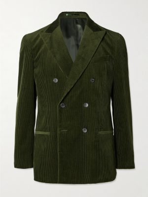 Slim-Fit Double-Breasted Cotton and Cashmere-Blend Corduroy Tuxedo Jacket Slim-Fit Double-Breasted Cotton and Cashmere-Blend Corduroy Tuxedo Jacket