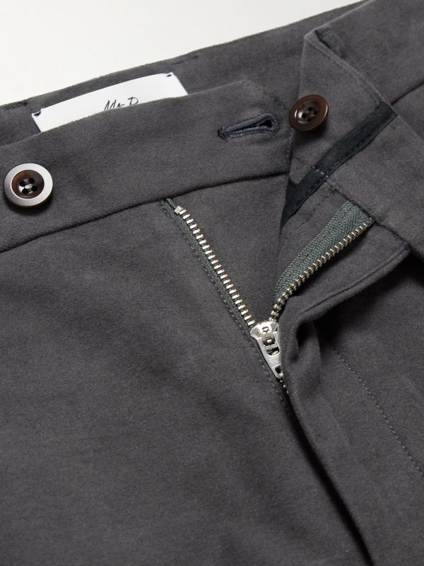 Daniel Tapered Pleated Organic Cotton-Blend Moleskin Trousers - CU Daniel Tapered Pleated Organic Cotton-Blend Moleskin Trousers - CU