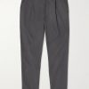 Daniel Tapered Pleated Organic Cotton-Blend Moleskin Trousers Daniel Tapered Pleated Organic Cotton-Blend Moleskin Trousers