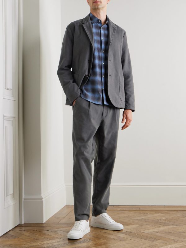 Daniel Tapered Pleated Organic Cotton-Blend Moleskin Trousers - OU Daniel Tapered Pleated Organic Cotton-Blend Moleskin Trousers - OU