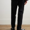 Daniel Tapered Pleated Organic Cotton-Blend Moleskin Trousers - BK