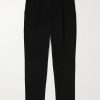 Daniel Tapered Pleated Organic Cotton-Blend Moleskin Trousers