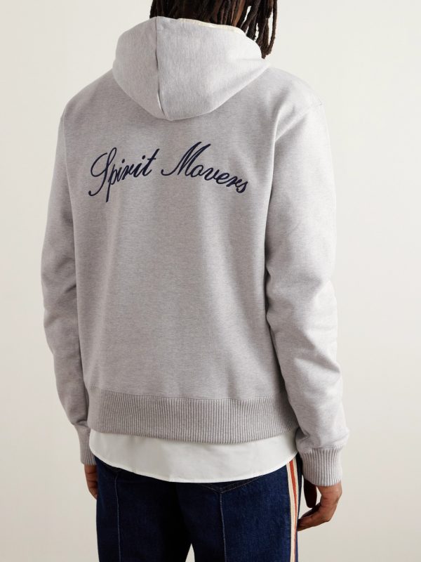 Howard Appliquéd Embroidered Cotton-Jersey Hoodie - BK Howard Appliquéd Embroidered Cotton-Jersey Hoodie - BK