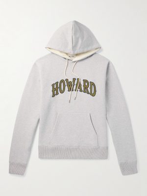Howard Appliquéd Embroidered Cotton-Jersey Hoodie