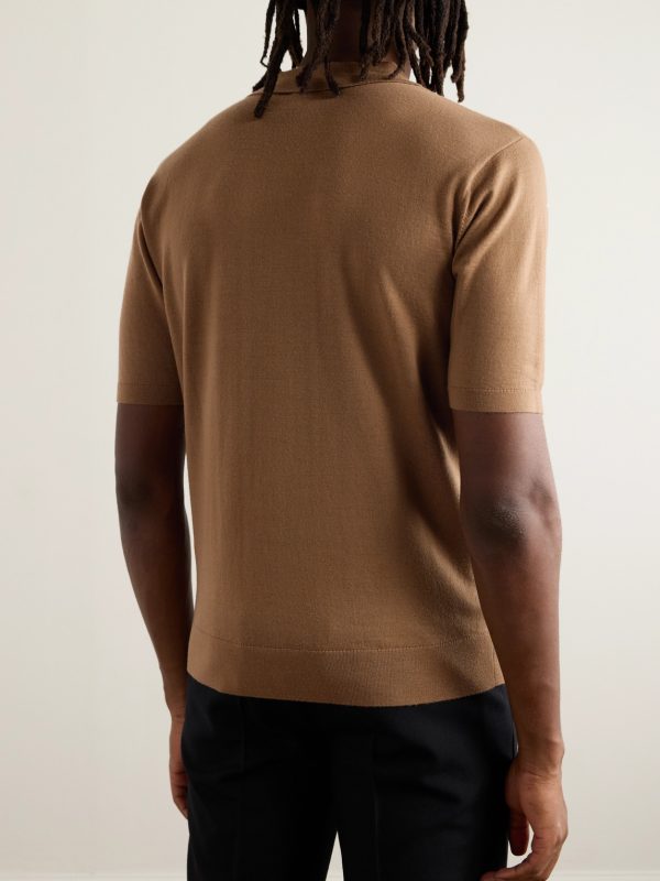 Slim-Fit Merino Wool Polo Shirt - BK Slim-Fit Merino Wool Polo Shirt - BK