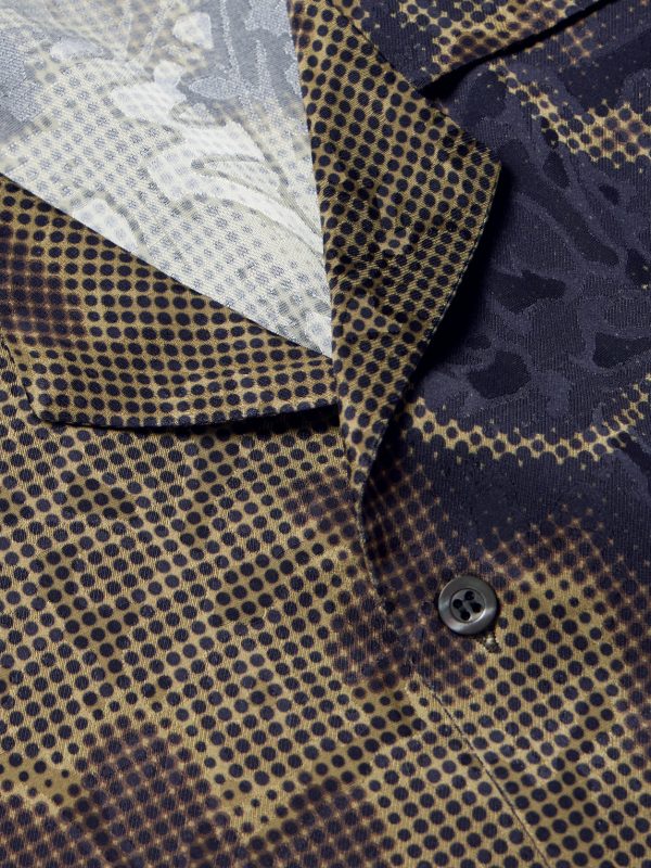Camp-Collar Printed Jacquard Shirt - CU
