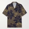 Camp-Collar Printed Jacquard Shirt