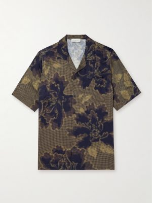 Camp-Collar Printed Jacquard Shirt Camp-Collar Printed Jacquard Shirt