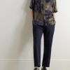 Camp-Collar Printed Jacquard Shirt - OU