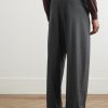 Straight-Leg Cropped Wool Trousers - BK Straight-Leg Cropped Wool Trousers - BK