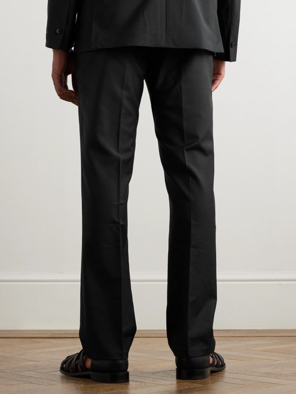 Straight-Leg Pleated Virgin Wool and Mohair-Blend Suit Trousers - BK Straight-Leg Pleated Virgin Wool and Mohair-Blend Suit Trousers - BK