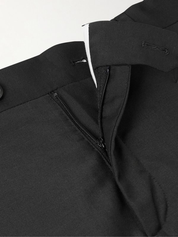 Straight-Leg Pleated Virgin Wool and Mohair-Blend Suit Trousers - E1 Straight-Leg Pleated Virgin Wool and Mohair-Blend Suit Trousers - E1