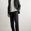 Straight-Leg Pleated Virgin Wool and Mohair-Blend Suit Trousers - OU Straight-Leg Pleated Virgin Wool and Mohair-Blend Suit Trousers - OU