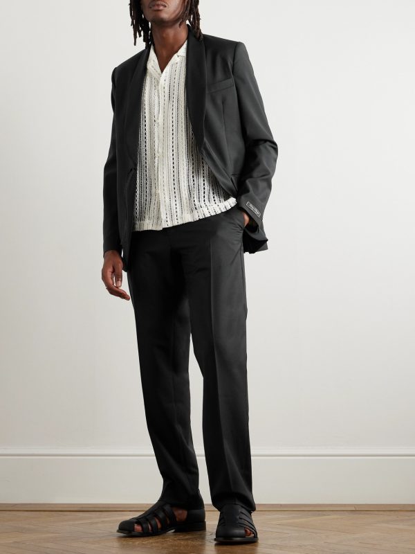 Straight-Leg Pleated Virgin Wool and Mohair-Blend Suit Trousers - OU Straight-Leg Pleated Virgin Wool and Mohair-Blend Suit Trousers - OU