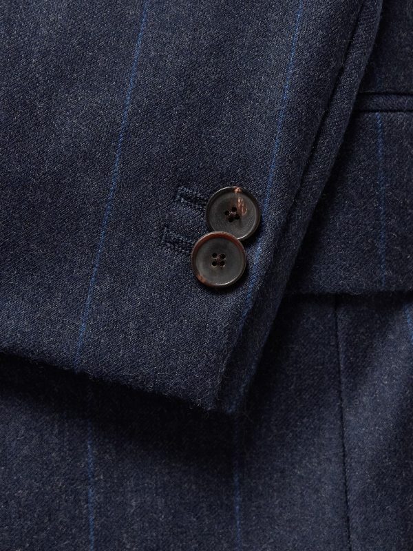 Regular-Fit Pinstriped Wool-Flannel Suit Jacket - CU Regular-Fit Pinstriped Wool-Flannel Suit Jacket - CU