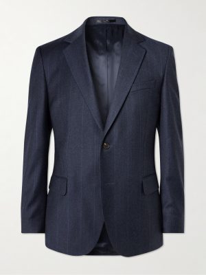Regular-Fit Pinstriped Wool-Flannel Suit Jacket Regular-Fit Pinstriped Wool-Flannel Suit Jacket