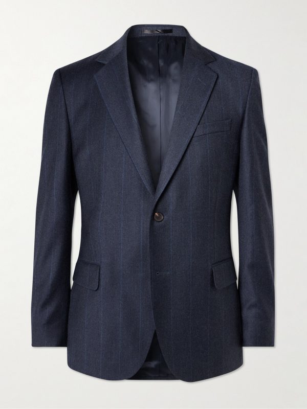 Regular-Fit Pinstriped Wool-Flannel Suit Jacket Regular-Fit Pinstriped Wool-Flannel Suit Jacket