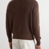 Slim-Fit Ribbed Cashmere Cardigan - BK Slim-Fit Ribbed Cashmere Cardigan - BK