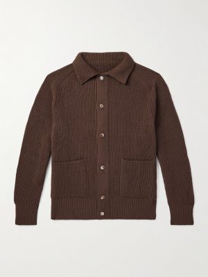 Slim-Fit Ribbed Cashmere Cardigan