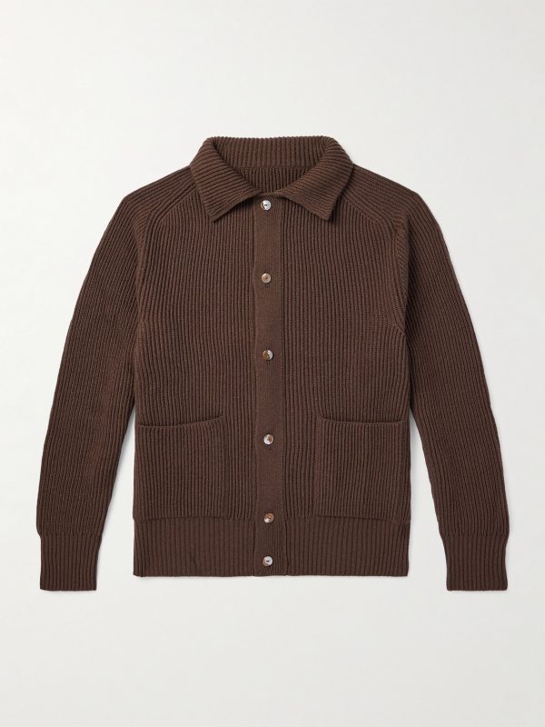 Slim-Fit Ribbed Cashmere Cardigan Slim-Fit Ribbed Cashmere Cardigan