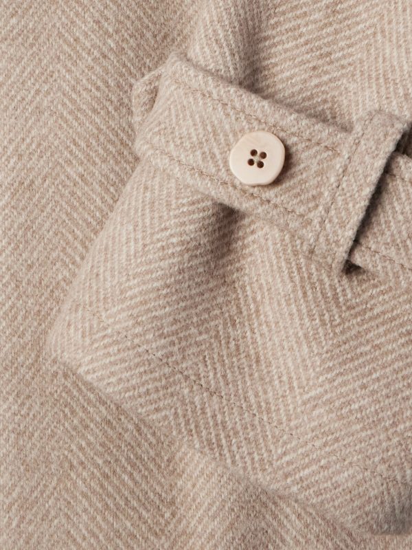 Belted Herringbone Wool Coat - E1 Belted Herringbone Wool Coat - E1