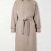 Belted Herringbone Wool Coat Belted Herringbone Wool Coat