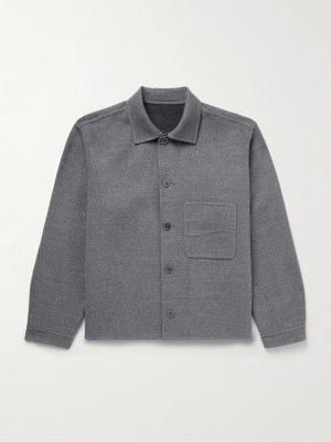 Wave Brushed Double-Faced Merino Wool Overshirt