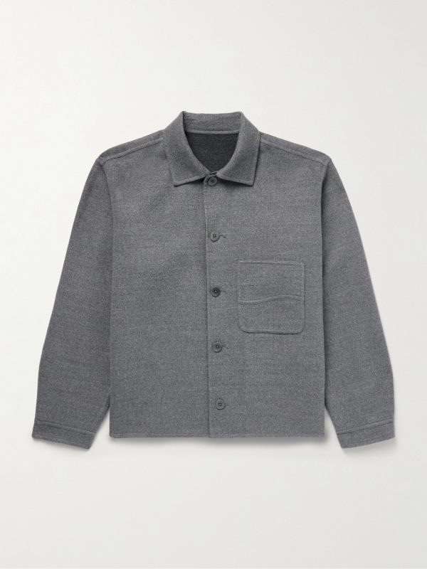 Wave Brushed Double-Faced Merino Wool Overshirt Wave Brushed Double-Faced Merino Wool Overshirt