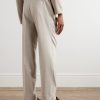 Straight-Leg Pleated Cashmere Suit Trousers - BK Straight-Leg Pleated Cashmere Suit Trousers - BK