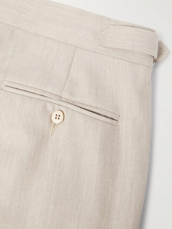 Straight-Leg Pleated Cashmere Suit Trousers - CU Straight-Leg Pleated Cashmere Suit Trousers - CU