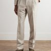 Straight-Leg Pleated Cashmere Suit Trousers - FR Straight-Leg Pleated Cashmere Suit Trousers - FR