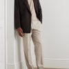 Straight-Leg Pleated Cashmere Suit Trousers - OU Straight-Leg Pleated Cashmere Suit Trousers - OU