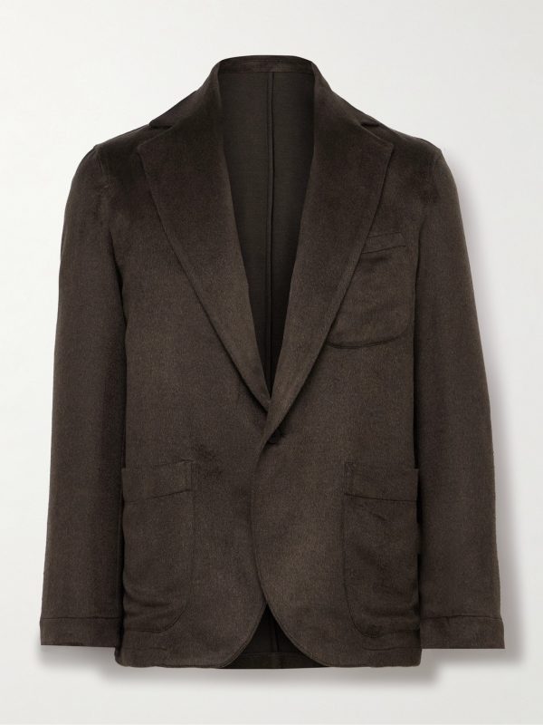 Unstructured Brushed-Silk Blazer