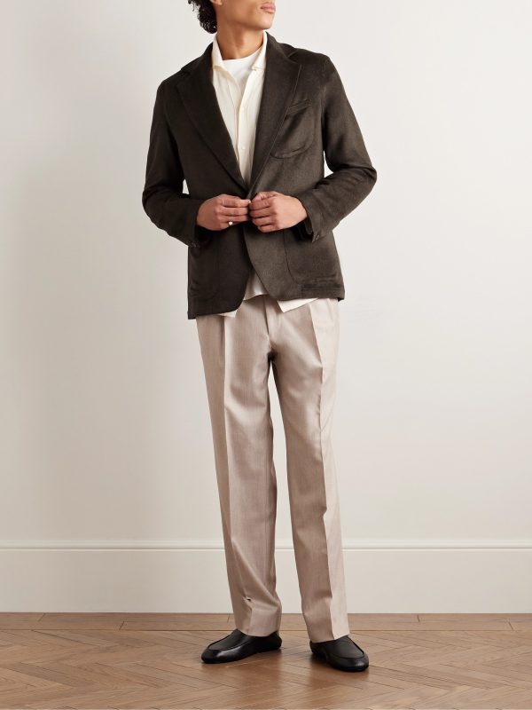 Unstructured Brushed-Silk Blazer - OU