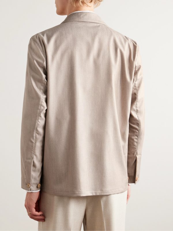 Double-Breasted Cashmere Suit Jacket - BK Double-Breasted Cashmere Suit Jacket - BK