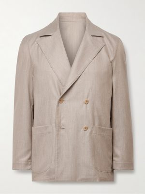 Double-Breasted Cashmere Suit Jacket
