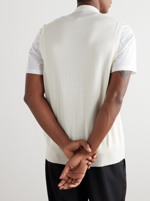 Wool and Silk-Blend Sweater Vest - BK Wool and Silk-Blend Sweater Vest - BK