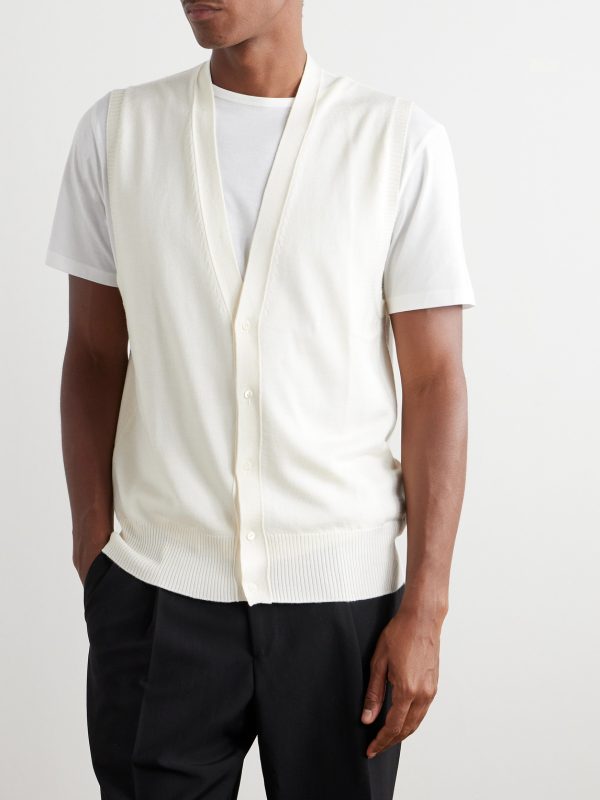 Wool and Silk-Blend Sweater Vest - FR Wool and Silk-Blend Sweater Vest - FR